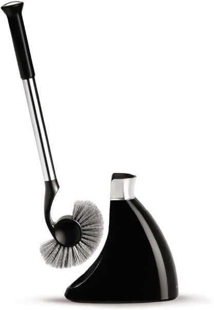 simplehuman Replacement Toilet Brush Head, Easy Screw On, Stiff Outer Bristles, Black Plastic