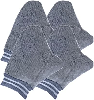 Superio Microfiber Dusting Gloves for Plants, Silver Polishing Gloves Reusable Scratch Free Miracle Mitt, Washable Cleaning Car Wash Mitt