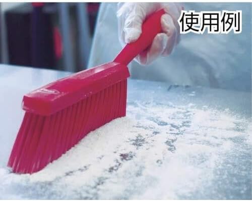 Vikan 45871 Bench Cleaning Brush, Polypropylene/Polyester Soft Bristle Dustpan Brush & Sweeper With Handle, 14-Inch, Pink