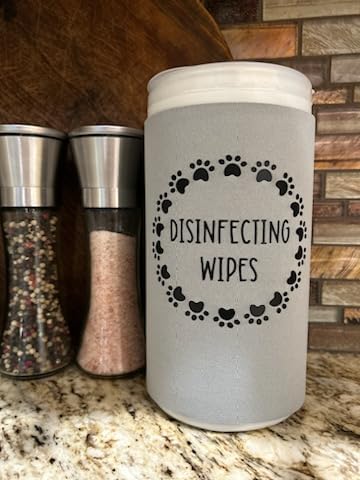 Paw Print Disinfecting Wipe Cover (Small, Black)