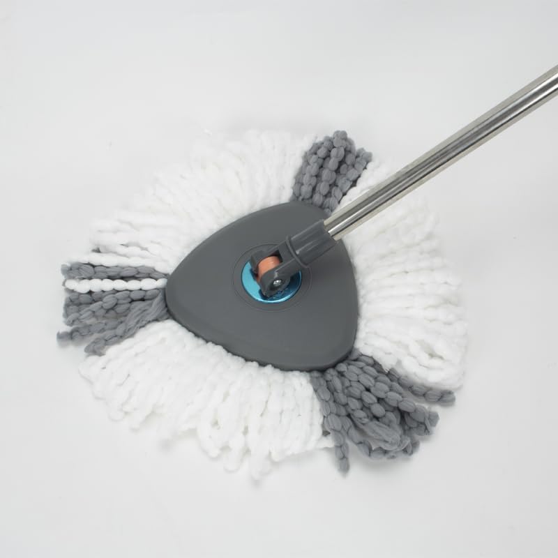 360° Rotating Spin Mop and Foldable Bucket Set, Dual Clean & Dirty Water System, Hands-Free Easy Spin Wringing, Heavy-Duty Microfiber Mop with 2 Mop Heads for All Floor Types (TWINS - LV-A03-1)