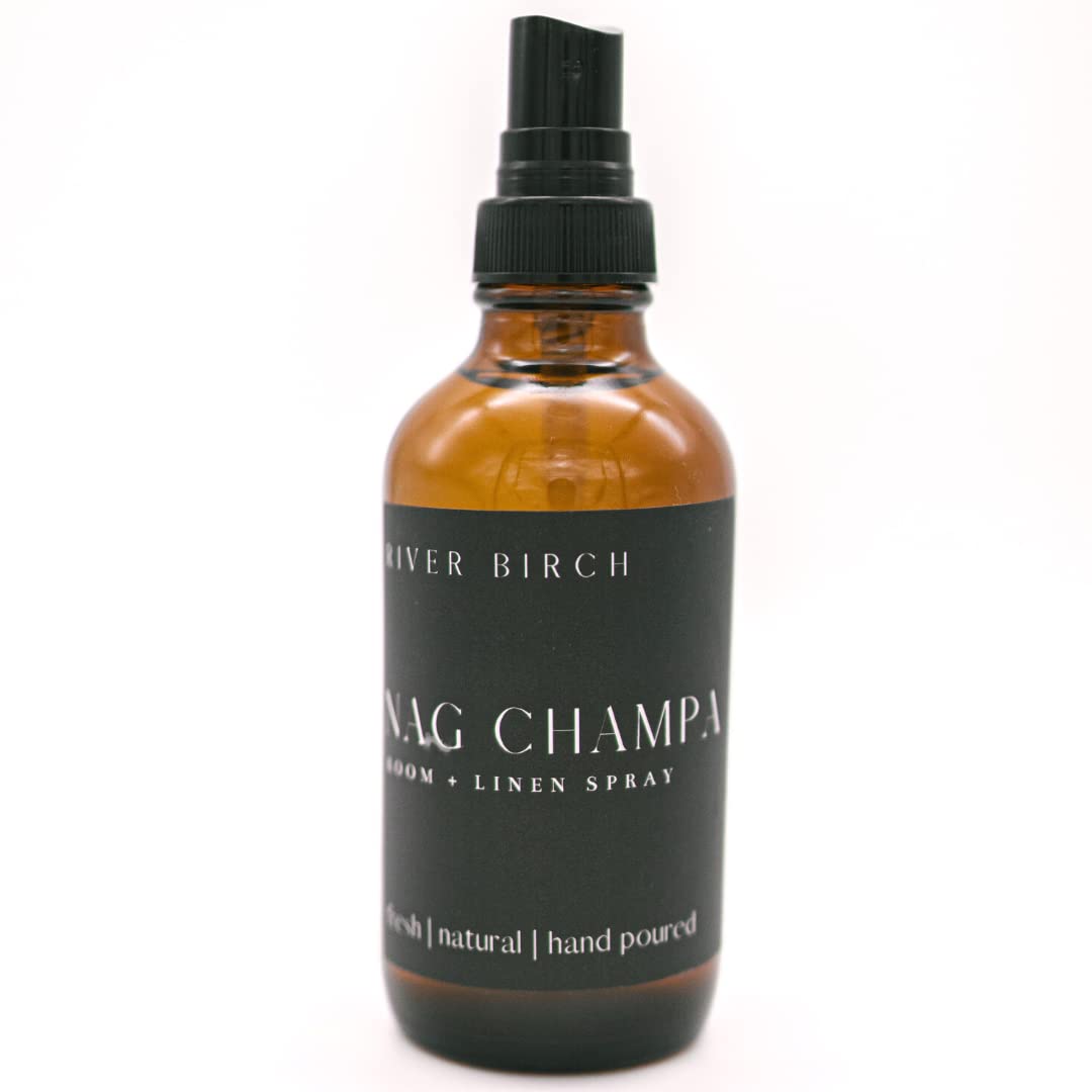 River Birch Luxury Linen and Room Spray - Home Signature Scent Balsam and Cedar Room Fragrance Spray - Fragrant Fresh Linen Air Freshener For Bedding - Handmade in Texas - 4 oz Glass Amber Bottle