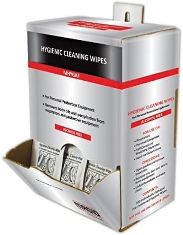MAGID MMHYGAF Hygienic Wipes | Alcohol-Free Hygienic Wipes - For Use with Respirators, Removes Body Oils & Perspiration (Dispenser of 100 Wipes)
