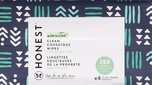 The Honest Company Hypoallergenic Multi-Use Baby Wipes for Sensitive Baby Skin, Rose Blossom, 60 Count