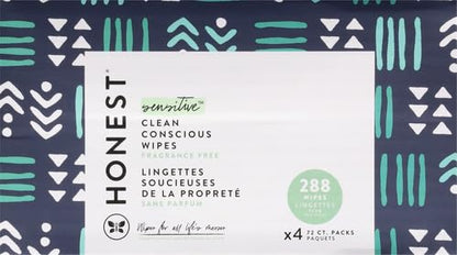 The Honest Company Hypoallergenic Multi-Use Baby Wipes for Sensitive Baby Skin, Rose Blossom, 60 Count