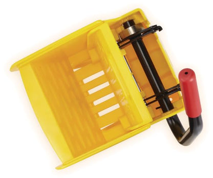 Rubbermaid Commercial Products WaveBrake 35 Qt. Side-Press Mop Bucket and Wringer Combo on Wheels Yellow for Professional/Industrial/Business Heavy-Duty Floor Cleaning/Mopping