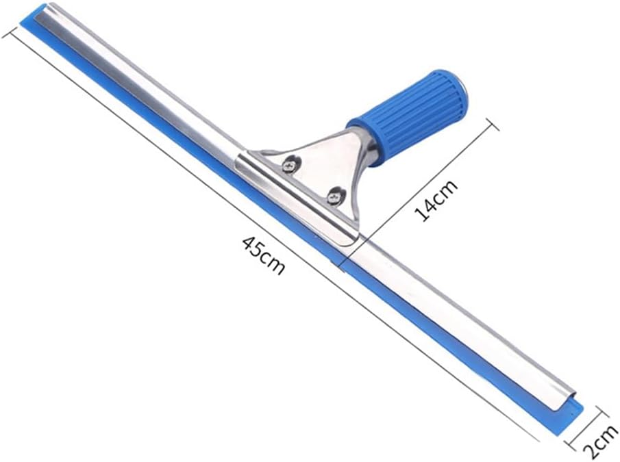 45cm 18in Grip Glass Squeegee for Window Cleaning,Stainless Steel All Purpose Squeegee with Non-Slip Handle for Shower Doors Window Car Mirror Glass (18in/45cm, Black)