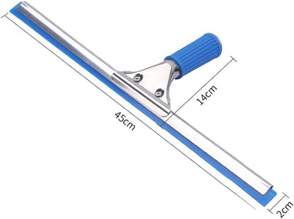 45cm 18in Grip Glass Squeegee for Window Cleaning,Stainless Steel All Purpose Squeegee with Non-Slip Handle for Shower Doors Window Car Mirror Glass (18in/45cm, Black)