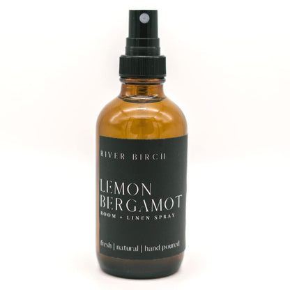 River Birch Luxury Linen and Room Spray - Home Signature Scent Balsam and Cedar Room Fragrance Spray - Fragrant Fresh Linen Air Freshener For Bedding - Handmade in Texas - 4 oz Glass Amber Bottle