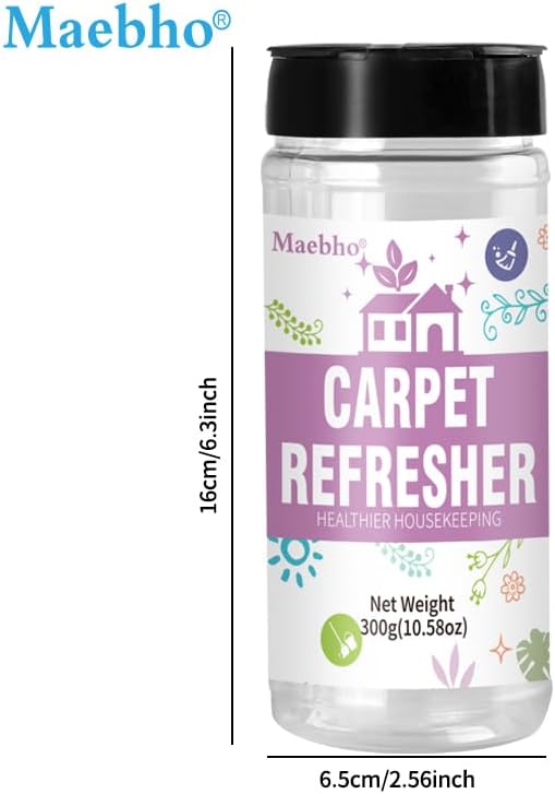 Carpet Deodorizer & Freshener Powder | 10.58 oz Dry Pet Odor Eliminator & Urine Odor Remover - Natural Ingredients Rug Freshener Powder