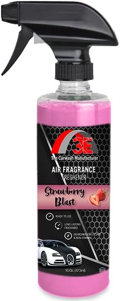 3E Car Air Freshener Premium Baby Powder Scent 16 fl oz – Professional Automotive Air Freshener & Odor Eliminator, Long-Lasting Interior Fragrance for Cars, Trucks, SUVs, RV, Home & Office