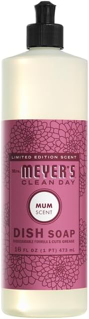 Mrs. MEYER'S CLEAN DAY Liquid Dish Soap 3 Pack Variety, Acorn Spice, Apple Cider, Fall Leaves, 16 OZ Each, 1 CT