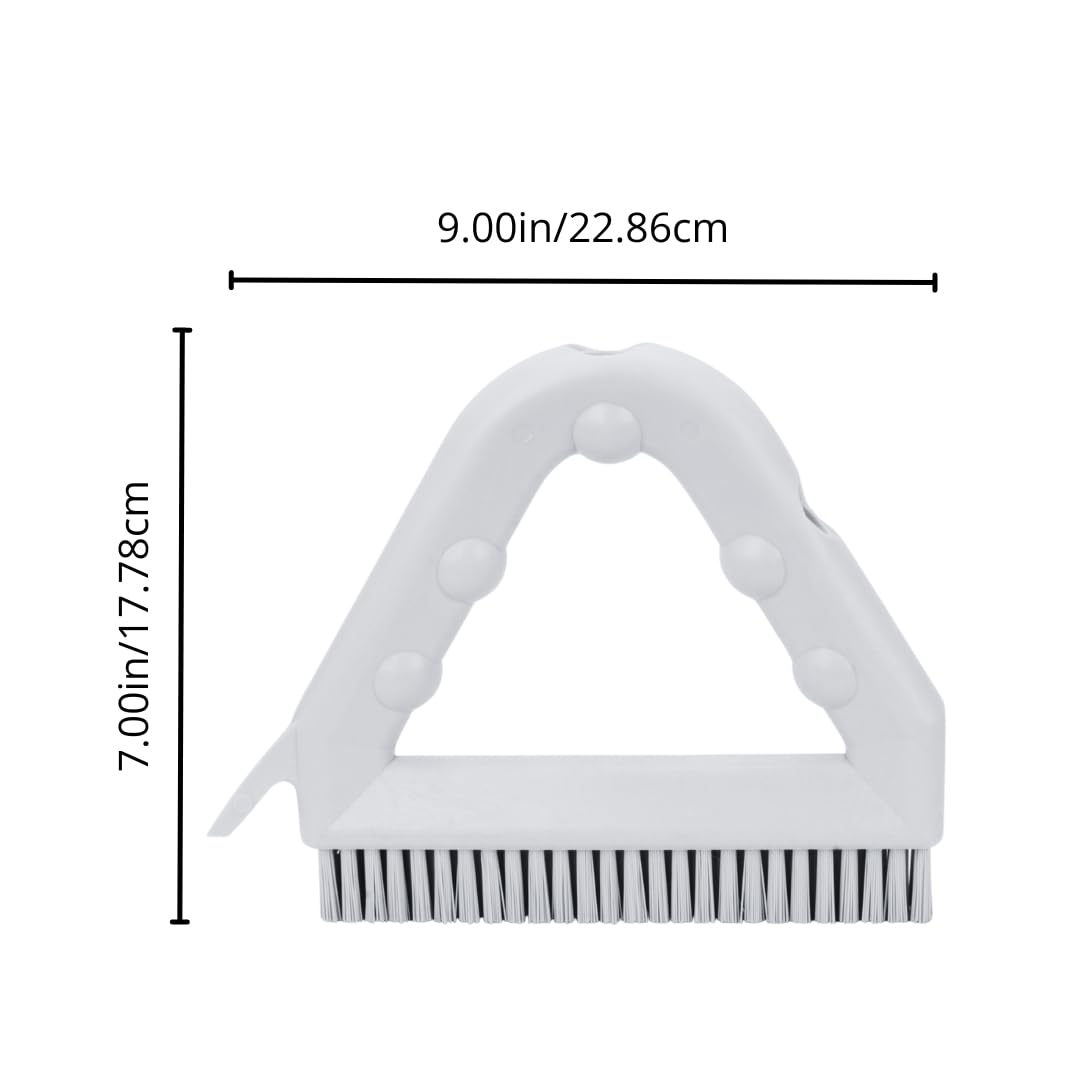 SPARTA Plastic Commercial Grout Brush, Triangle-Shaped Scrub Brush with Scraper and Two Threaded Holes for Attaching Handle (Sold Separately), 9 x 7 x 7 Inches, Gray