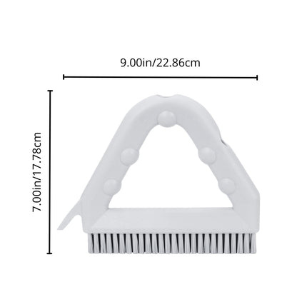SPARTA Plastic Commercial Grout Brush, Triangle-Shaped Scrub Brush with Scraper and Two Threaded Holes for Attaching Handle (Sold Separately), 9 x 7 x 7 Inches, Gray