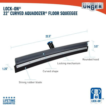 Unger - 961350 Professional AquaFlex Uneven Surface Floor Squeegee with Splash Guard, 22"
