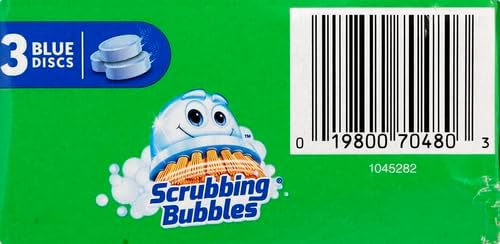 Scrubbing Bubbles Continuous Clean Toilet Drop-Ins, Automatic Blue Toilet Bowl Cleaner, Septic-Safe Tank Tablets Remove Hard Water Minerals & Limescale, Stain & Smell Protection, 3 Count (Pack of 1)