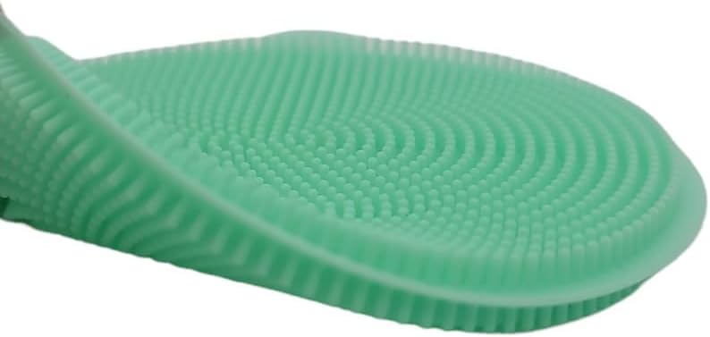 Handy Housewares 4" Round Silicone Dish Scrubbing Sponge/Vegetable Scrubber Brush (Pastel Blue, 1 Pack)