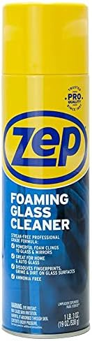 Zep Foaming Glass Cleaner - 19 oz (Case of 12) ZUFGC19 - Streak-Free Professional Grade Formula that Dissolves Dirt, Fingerprints and Grime on Glass, Mirrors, Windows and Plexiglas in Home, Business,