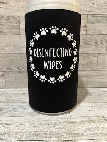 Paw Print Disinfecting Wipe Cover (Small, Black)