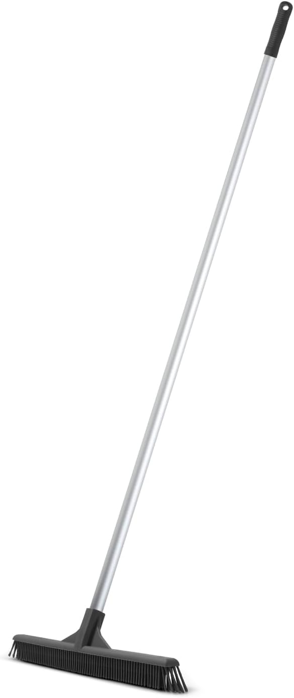 Superio 16"" Slim Silicone Salon Broom - Carpet Rake for Liquid, Human Hair, and Pet Hair, and Fur Space Saving and Easy to Wash, 12811274