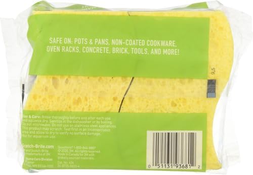 Scotch-Brite Heavy Duty Scrub Sponge, 9 Kitchen Sponges Designed for Tough Messes in the Kitchen that Last 3X Longer*, Best for Cast Iron Skillets and Outdoor Grills, Flexible, Durable, and Strong