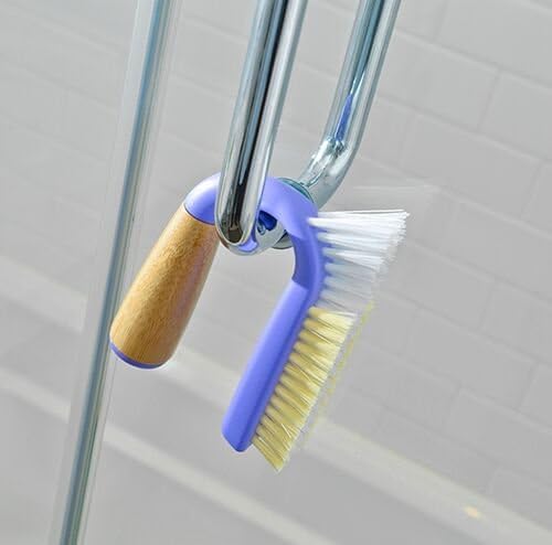 Full Circle Grunge Buster, Grout & Tile Scrub Brush, Recycled Materials, Tough & Durable, Grey