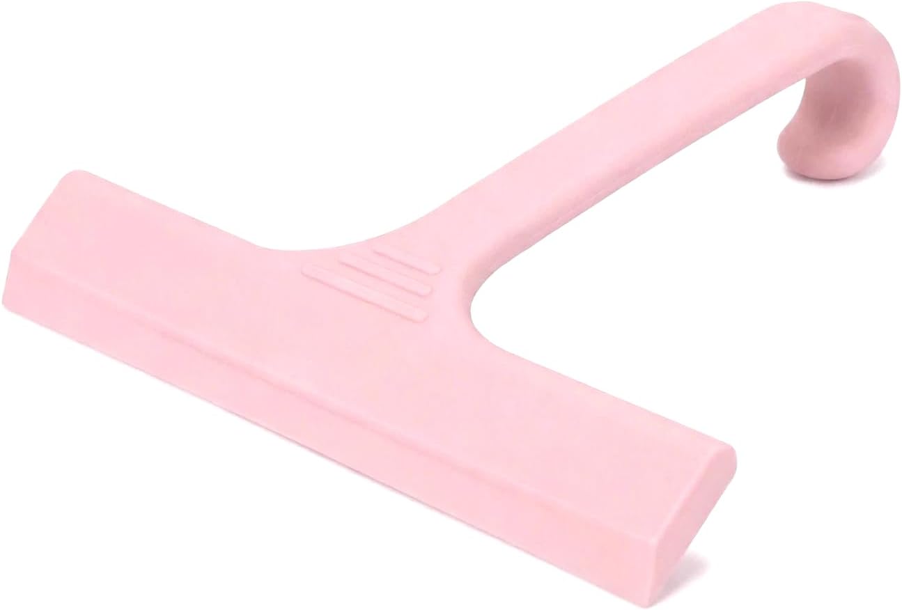 Silicone Shower Squeegee - All-in-One Design with Built-in Hook, 10 Inch Streak-Free Bathroom and car Cleaner for Glass Doors, Mirrors, Windows, Tiles Purple