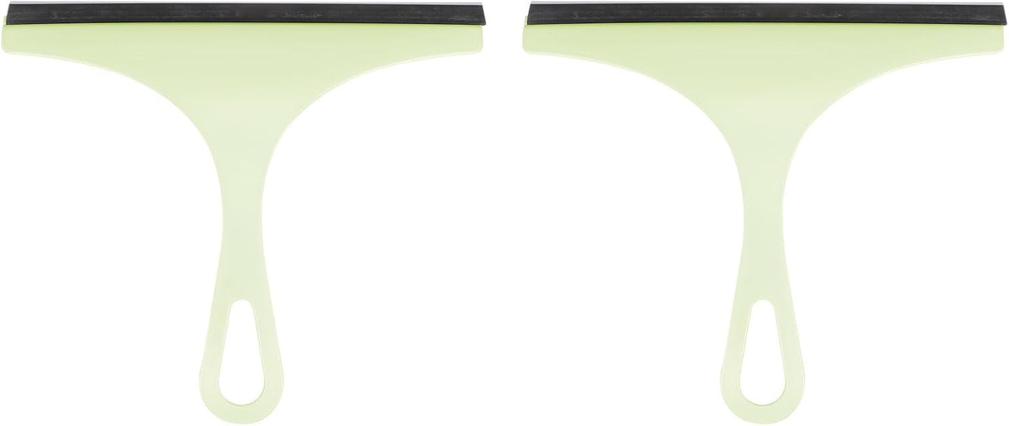 HARFINGTON 2pcs Shower Squeegee 8.7 Inch Length Water Blade Cleaner Tool Household Mirror Squeegee with Hole for Windshield Window Cleaning Glass Door, Green