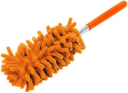 Microfiber Mini Duster Cleaning Brush Dust Cleaner Hand Duster Extendable Handle Soft Fans for Indoor Home Ceiling Cleaning(Green)