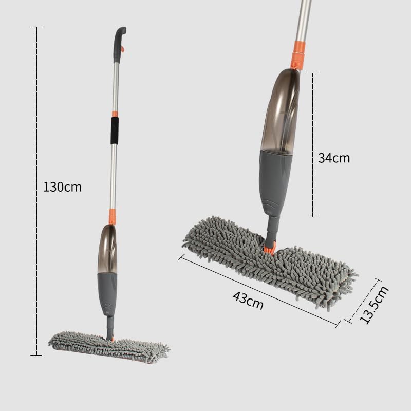 3-in-1 Spray Mop Set with Double-Sided Chenille, Microfiber, and Squeegee Pads - Lightweight Aluminum Handle, 520ML Water Tank, All-Floor & Window Cleaning (Stella - LV-S03)
