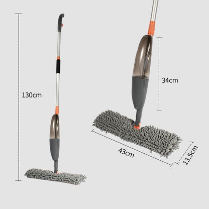 3-in-1 Spray Mop Set with Double-Sided Chenille, Microfiber, and Squeegee Pads - Lightweight Aluminum Handle, 520ML Water Tank, All-Floor & Window Cleaning (Stella - LV-S03)