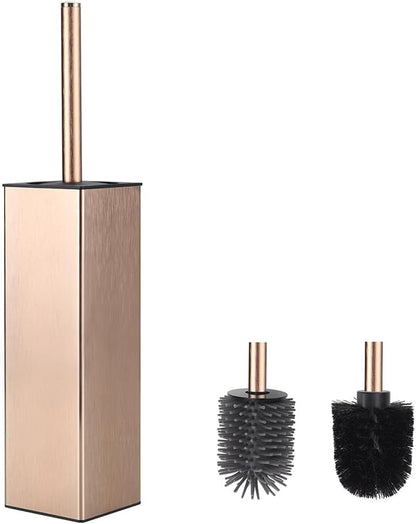 BGL Toilet Brush and Holder Set, Matte Black Freestanding for Bathroom Storage and Organization, Square Design Sturdy and Space Saving