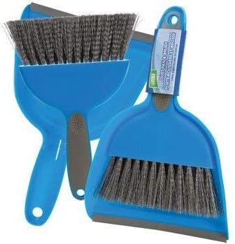 Small Hand Broom with Snap-on Dust Pan, Pack of 2, Colors may vary