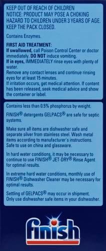 Finish Gelpacs Dishwasher Detergent Pods, Quick Dissolving Cleaning Power, Fights Grease & Dried-On Food, Easy-to-Use Pre-Measured Dishwasher Soap, Orange Scent, 84 Count