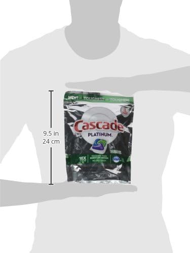 Cascade Platinum Power Boost Dishwasher Pods, Dishwasher Detergent, Dishwasher Soap, Dish Tabs, Dishwashing Tablets, Dish Detergent, Lemon, Actionpacs, 37 Count