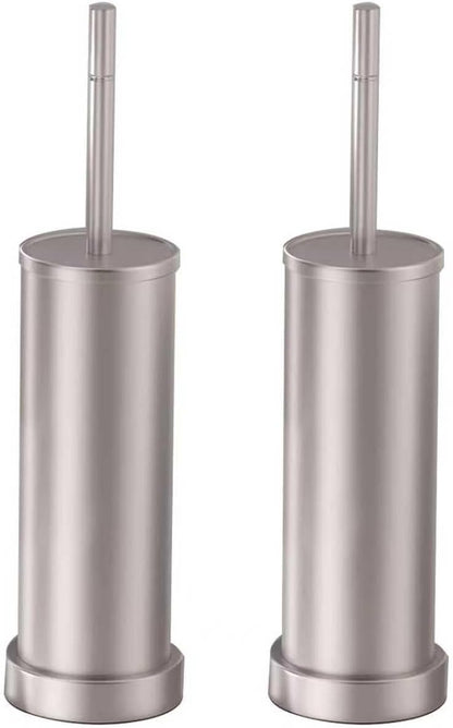 Toilet Brush and Holder Set: 304 Stainless Steel Heavy Duty Toilet Bowl Brush and Holder with Removable Inner Bowl and Splash Protection, Modern Long Handle Bathroom Cleaning Tool