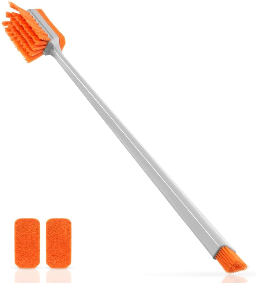 DaToo Small Glass Aguarium Cleaning Tool Algae Scraper for Acrylic Aquariums Fish Tank Cleaner Brush (Longer Size)