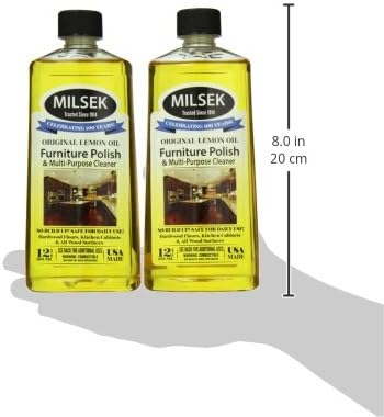 Milsek Furniture Polish and Wood Cleaner with Lemon Oil - Multipurpose Solution for Home Improvement from Hardwood Floors to Kitchen Cabinets - 12 Fl Oz (Pack of 1)
