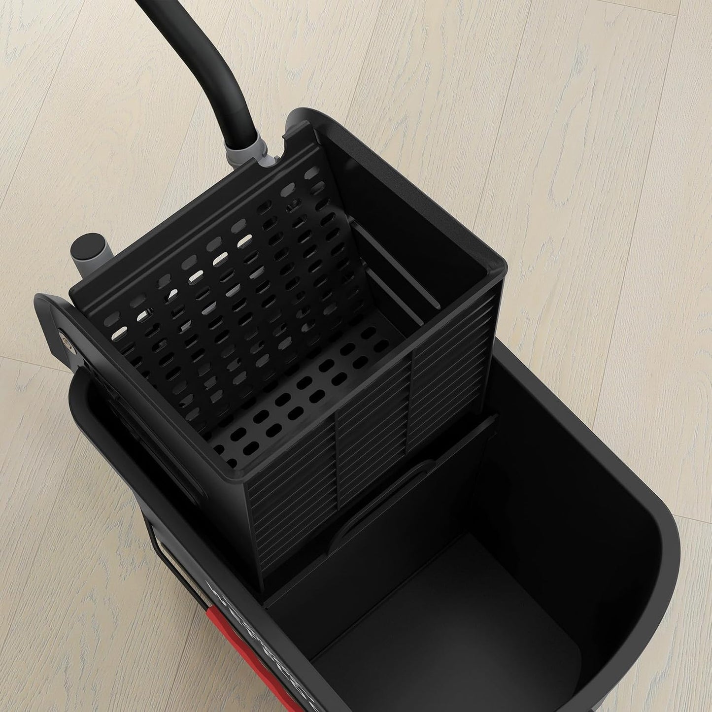 Commercial Mop Bucket with Side Press Wringer on Wheels for Floor Cleaning, 21 Quart, Separate Dirty and Clean Water, for Home Apartment Small Business and Office, Black