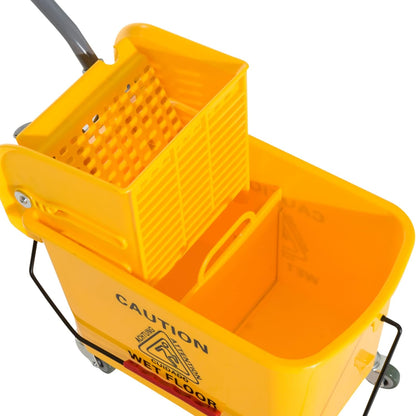 Commercial Mop Bucket with Side Press Wringer on Wheels for Floor Cleaning, 21 Quart, Separate Dirty and Clean Water, for Home Apartment Small Business and Office, Black