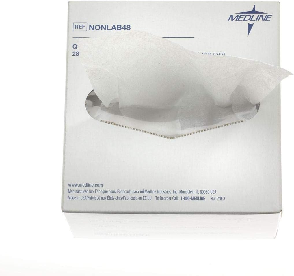 Medline Delicate Task Wipes, Low Linting Lab Wipes, 4" x 8", Multi-Purpose Cleaning, 280 per Box