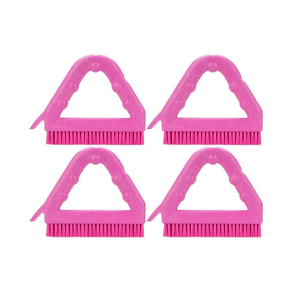 SPARTA Plastic Commercial Grout Brush, Triangle-Shaped Scrub Brush with Scraper and Two Threaded Holes for Attaching Handle (Sold Separately), 9 x 7 x 7 Inches, Gray