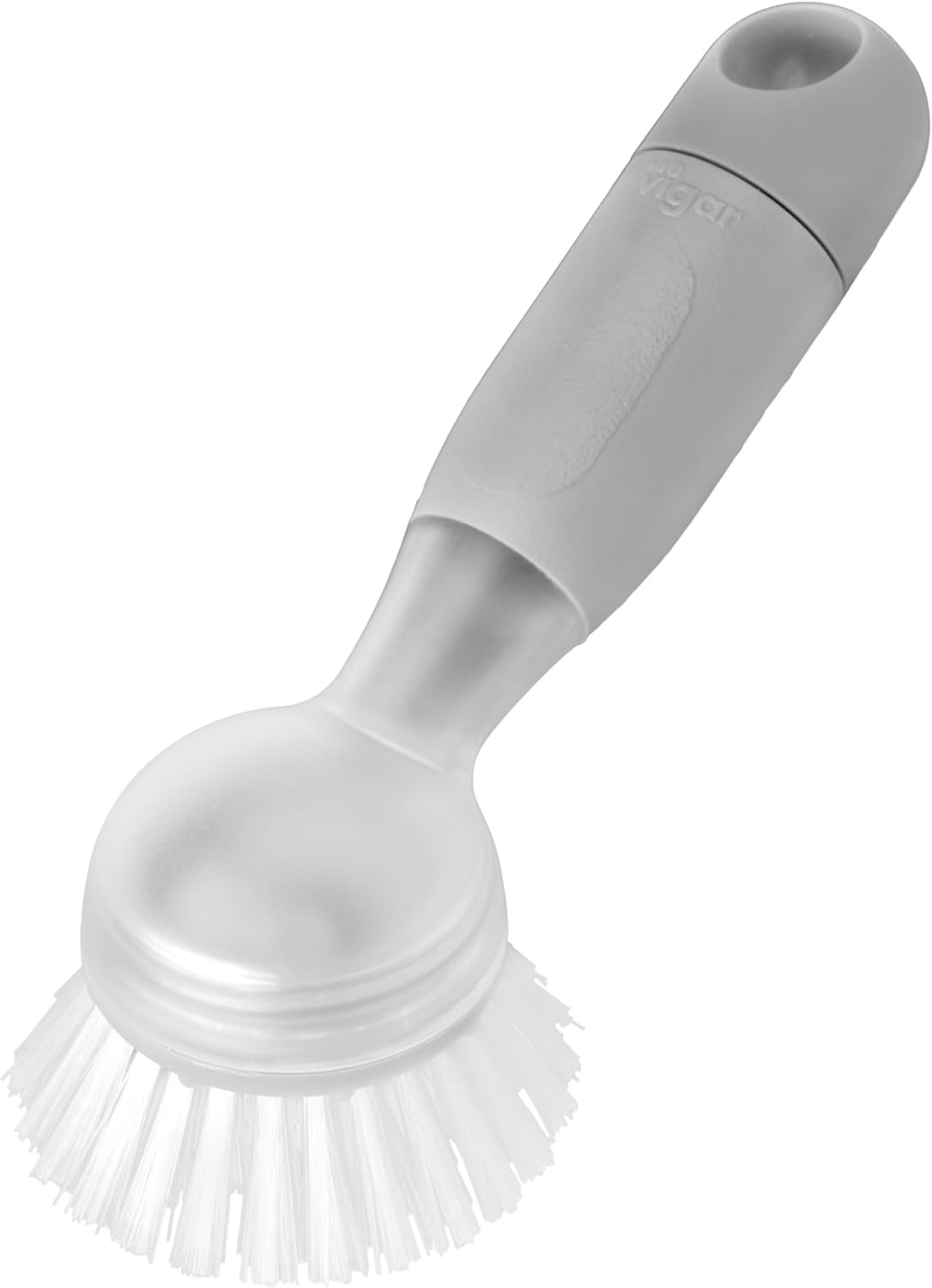 Vigar Rengo Soap Dispensing Dish Brush, Dish Brush with Soap Dispenser for Pot Scrubber, Dishes, Sink Cleaner, and Kitchen Essentials, Black