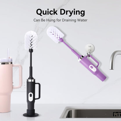 Rechargeable Electric Bottle & Cup Brush, 360° Thorough Cleaning Without Blind Spots, Suitable for Baby Bottles, 40-Ounce Mugs, Straws, Wine Glasses, etc., Easy to Air-Dry and Portable