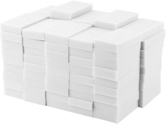 Extra Large Eraser Sponge, Extra Thick, Long Lasting, Multi-Purpose Scrubber Foam Cleaning Pads, Magic Eraser for Bathtub, Floor, Baseboard, Bathroom, Wall Cleaning (50 Pack, White)