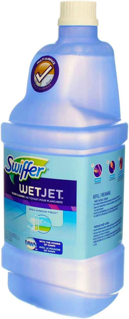Swiffer WetJet Multi-Purpose and Hardwood Liquid Floor Cleaner Solution Refill, with Gain Scent, 42.2 fl oz each, (Pack of 2)