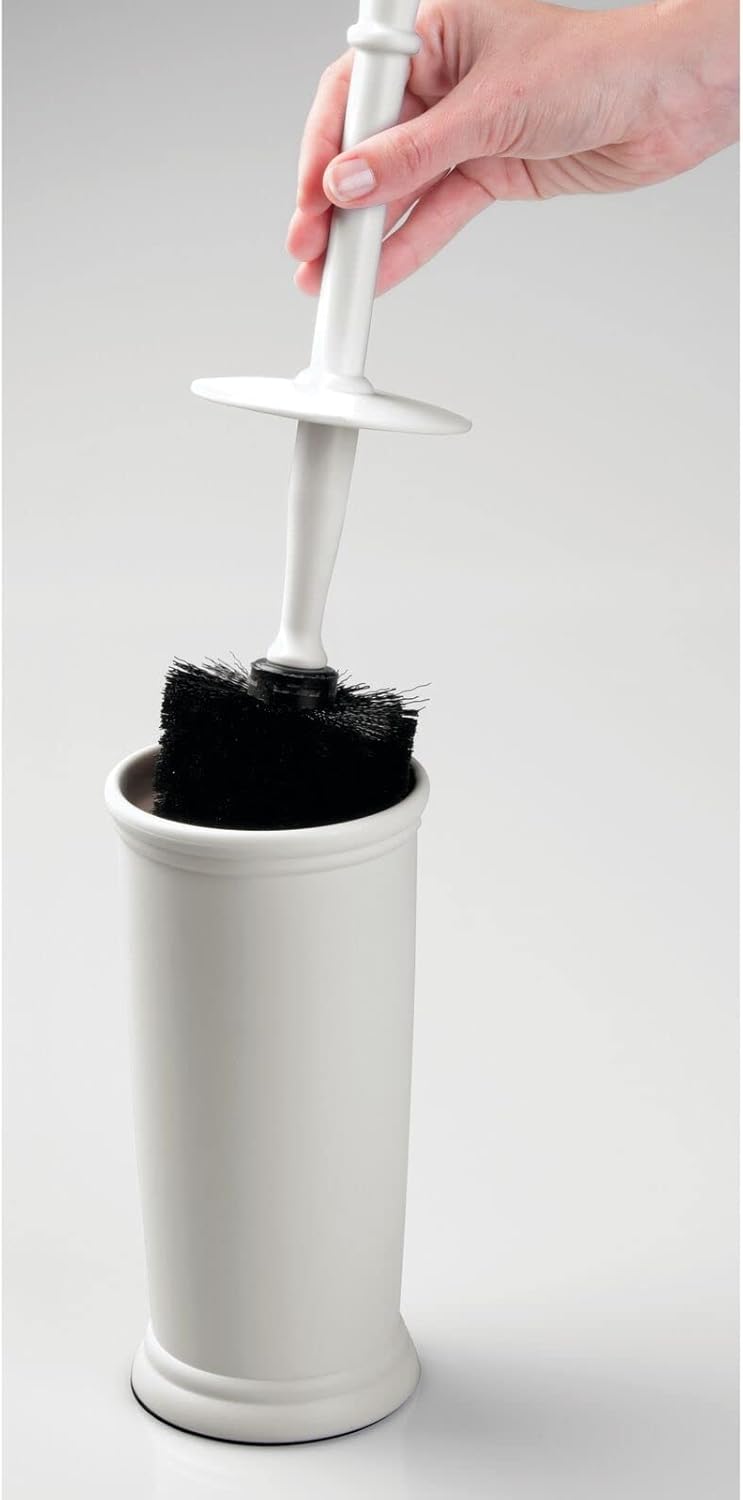 mDesign Metal Freestanding Slim Toilet Bowl Brush and Holder