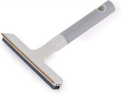 Joseph Joseph CleanTech 2-in-1 Glass Cleaner Shower Squeegee with Washable Microfiber Pad and Space-Saving Foldable Handle