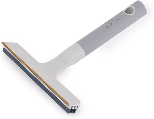Joseph Joseph CleanTech 2-in-1 Glass Cleaner Shower Squeegee with Washable Microfiber Pad and Space-Saving Foldable Handle
