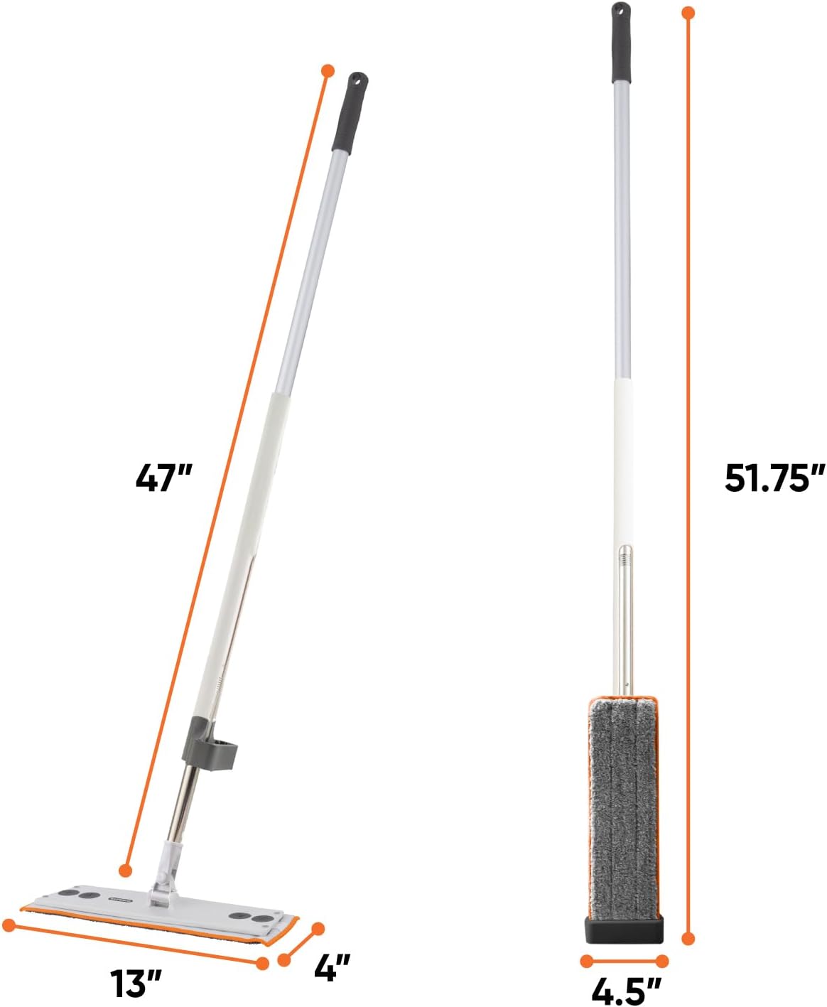 Superio Fold N' Go 10L Collapsible Mop Bucket with Wheels & Self-Wringing Microfiber Flat Mop - Portable, Hands-Free Cleaning Set for Home, Car, Kitchen, Bathroom, Hardwood & Tile Floors
